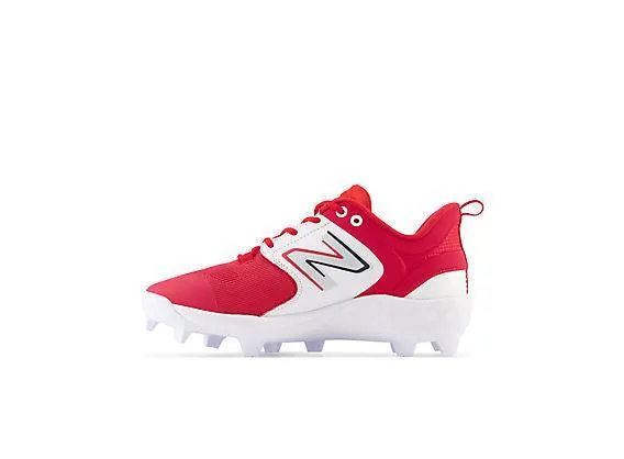 Paris Glow New Balance Men's Fresh Foam 3000 V6 Molded Baseball Cleats - Red with White - PL3000R6