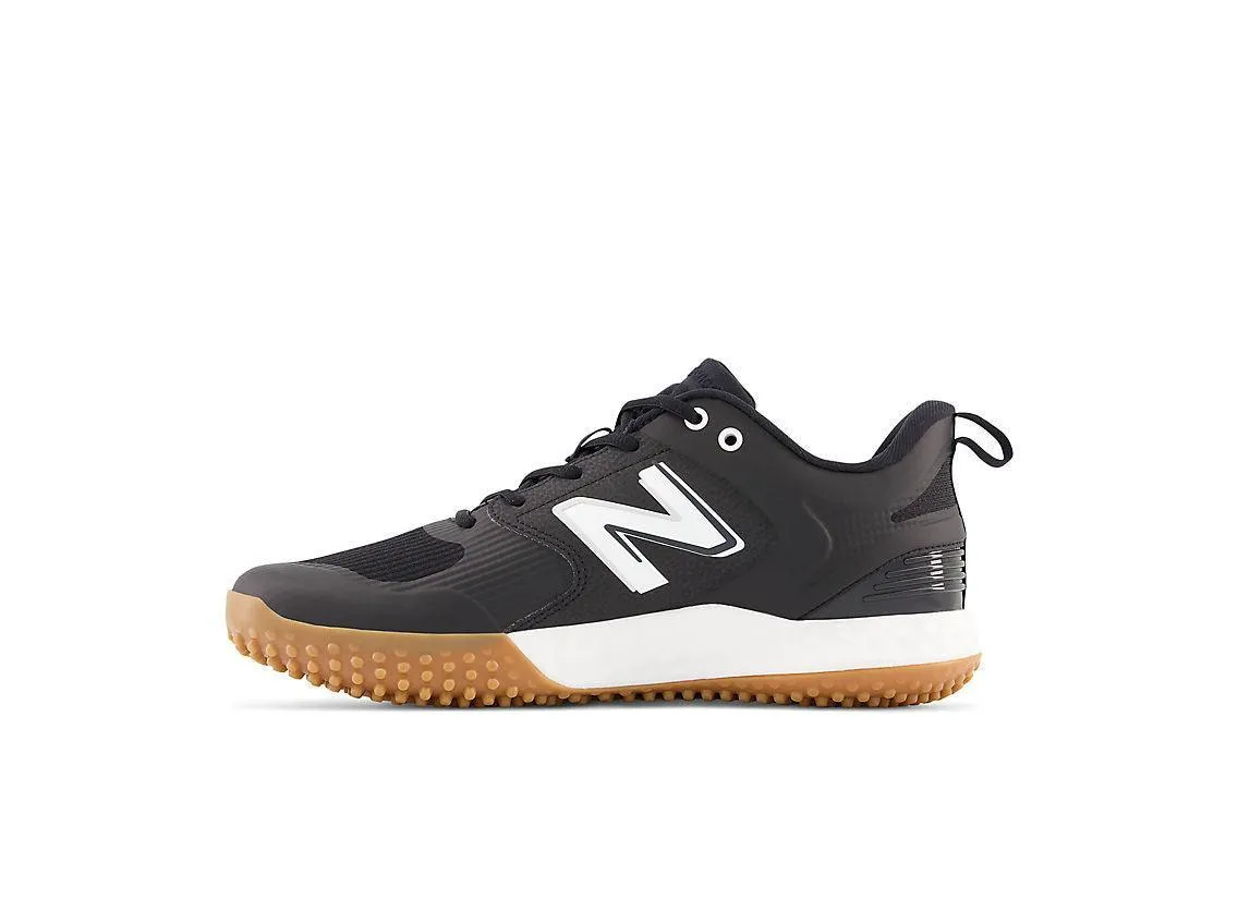 New Balance Men's Fresh Foam 3000 V6 Turf Baseball Shoes - Black with White & Gum Rubber - T3000BK6 Comfortable Support