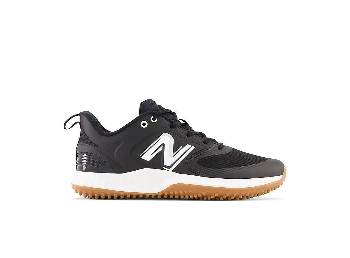 New Balance Men's Fresh Foam 3000 V6 Turf Baseball Shoes - Black with White & Gum Rubber - T3000BK6 Fashionable Look