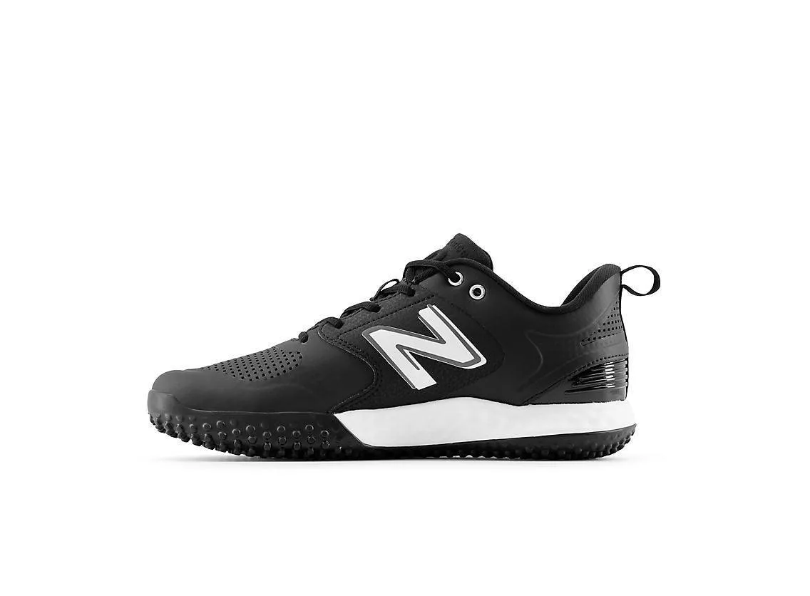 New Balance Men's Fresh Foam 3000 V6 Turf Baseball Shoes - Black with White - T3000SK6 Chukka Silhouette