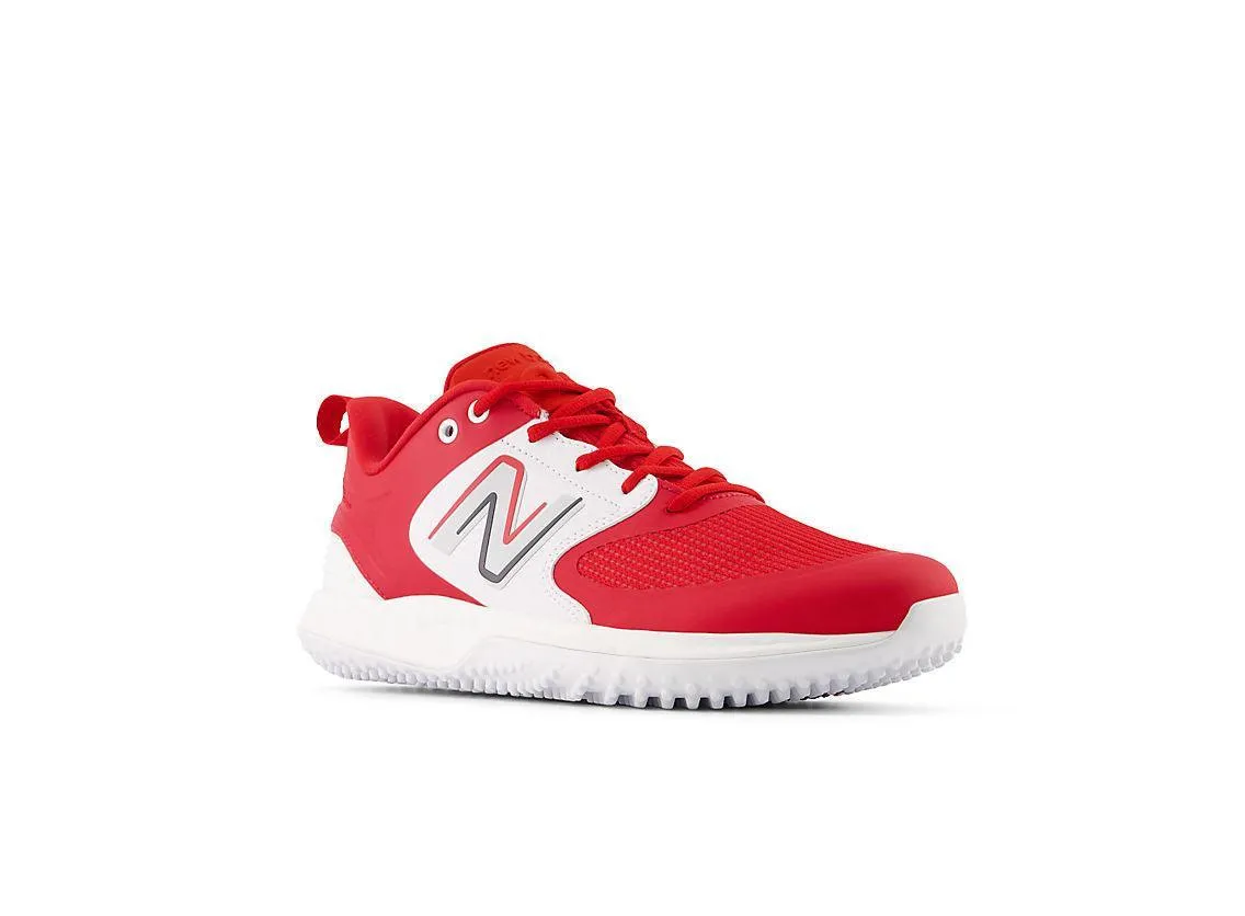 New Balance Men's Fresh Foam 3000 V6 Turf Baseball Shoes - Red with White - T3000TR6 Lace-Up Closure Tactical Build
