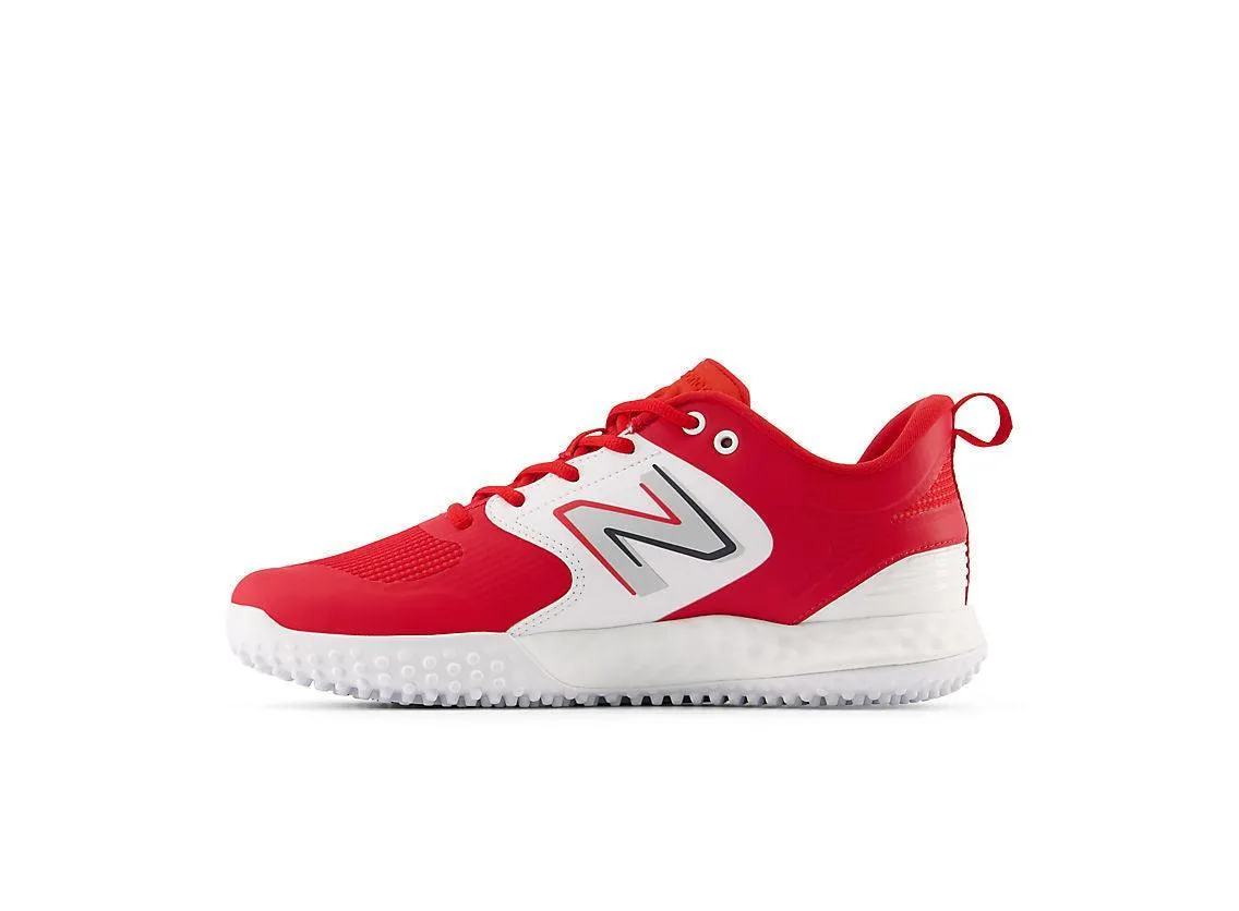 New Balance Men's Fresh Foam 3000 V6 Turf Baseball Shoes - Red with White - T3000TR6 Minimal Aesthetic Low Top