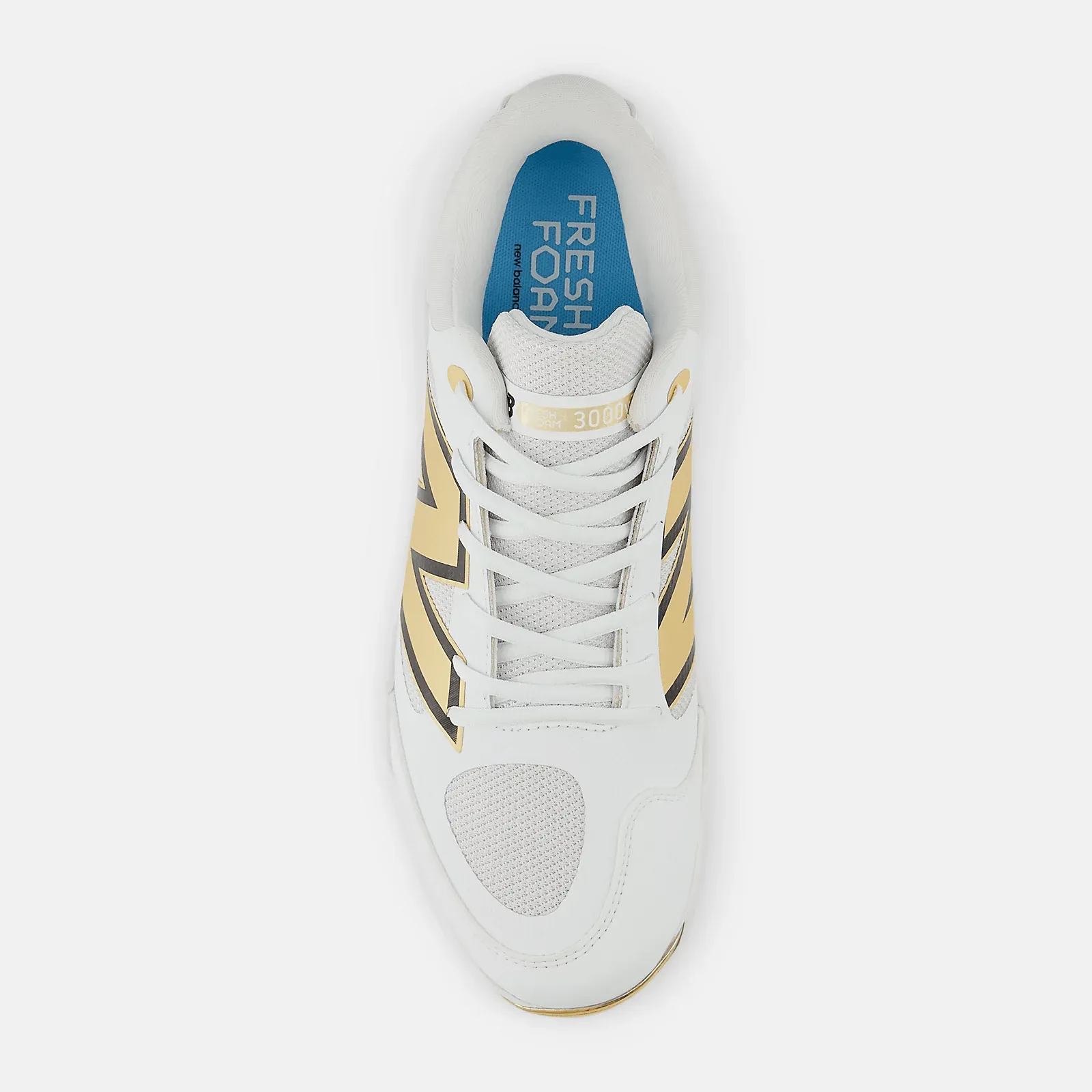 Ankle Support New Balance Men's Fresh Foam 3000 v7 Molded Baseball Cleats - White/Gold - PL3000L7