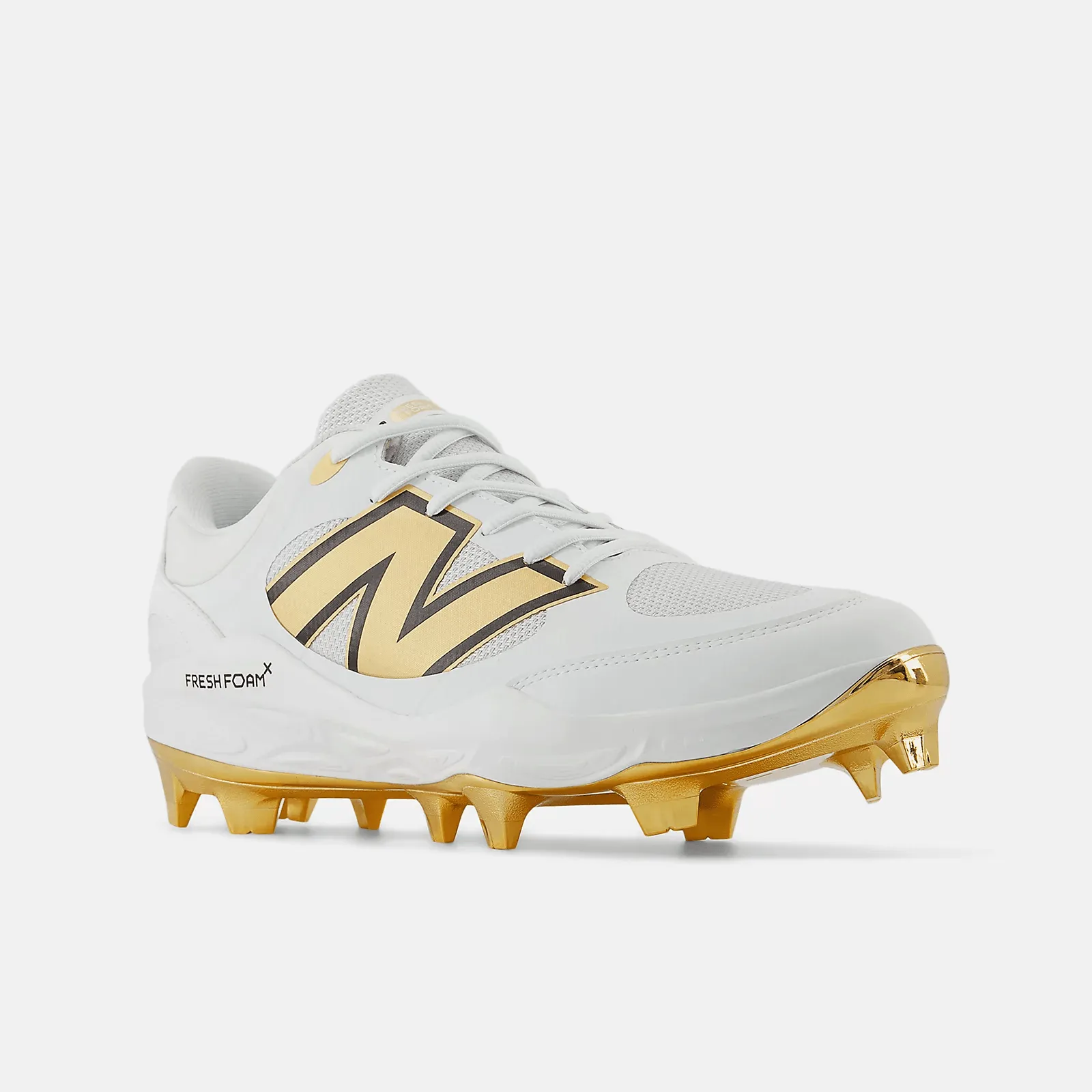 New Balance Men's Fresh Foam 3000 v7 Molded Baseball Cleats - White/Gold - PL3000L7 Nature Ready Anti   Slip Sole