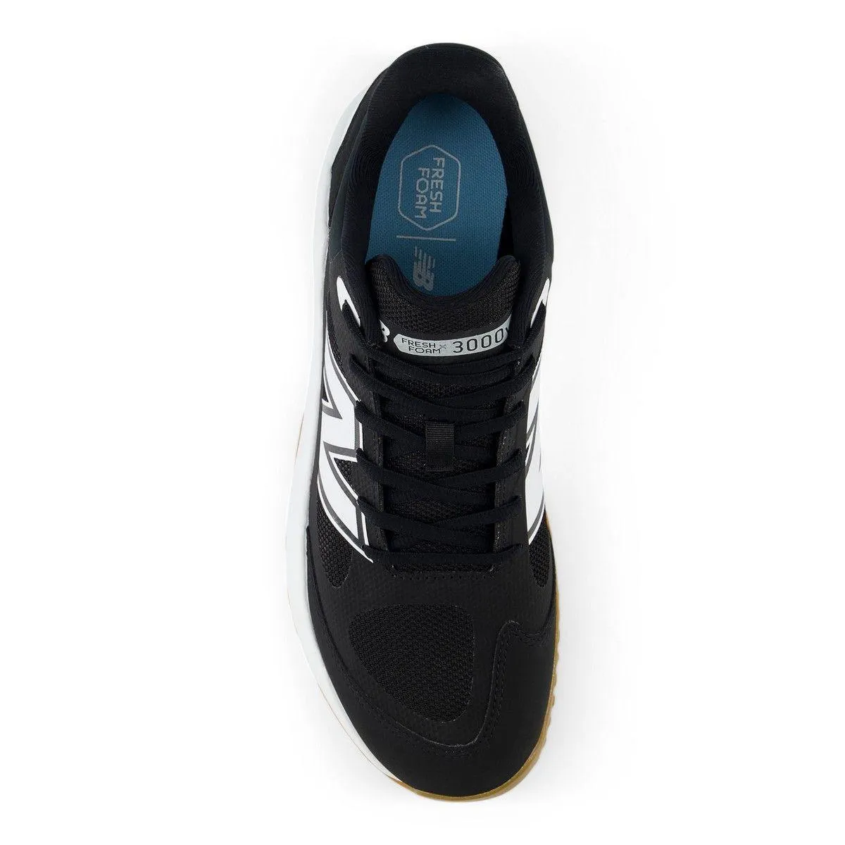 Heavy Use Stud Look New Balance Men's Fresh Foam 3000 v7 Turf Baseball Shoes - Black/Gum - T3000BK7