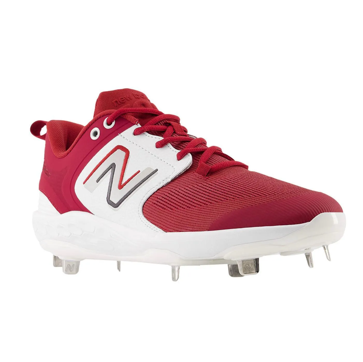 Long Last Milan Shine New Balance Men's Fresh Foam X 3000 V6 Metal Baseball Cleats - Cardinal with White - L3000BC6