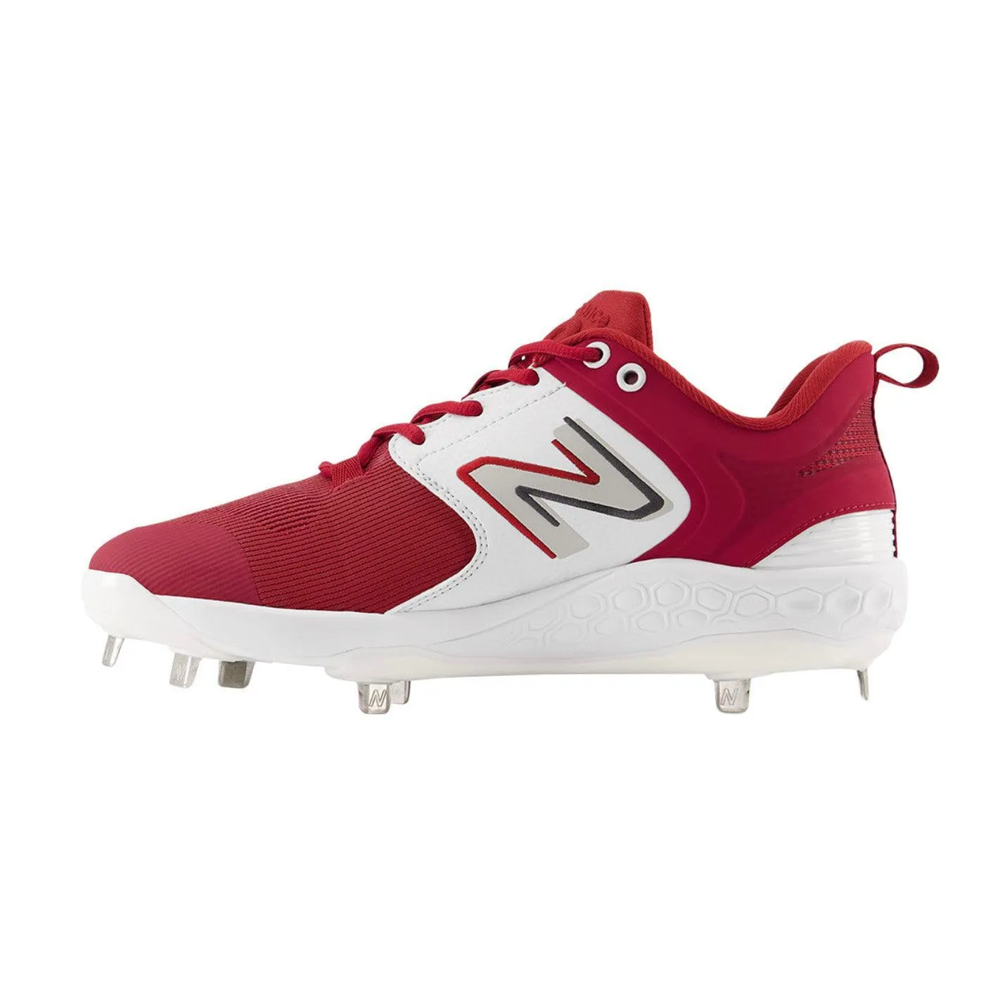 New Balance Men's Fresh Foam X 3000 V6 Metal Baseball Cleats - Cardinal with White - L3000BC6 Quick-Dry