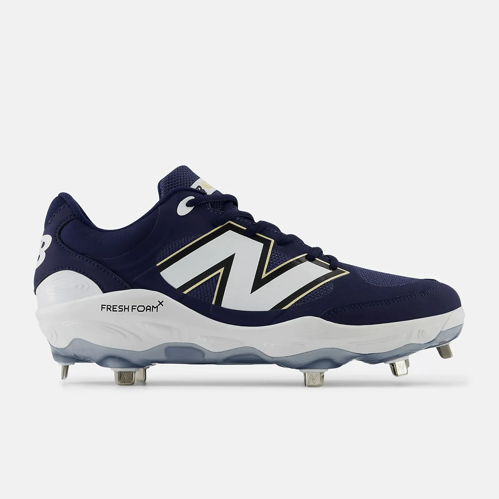 easy to remove New Balance Men's Fresh Foam X 3000 v7 Metal Baseball Cleats - Navy - L3000TN7