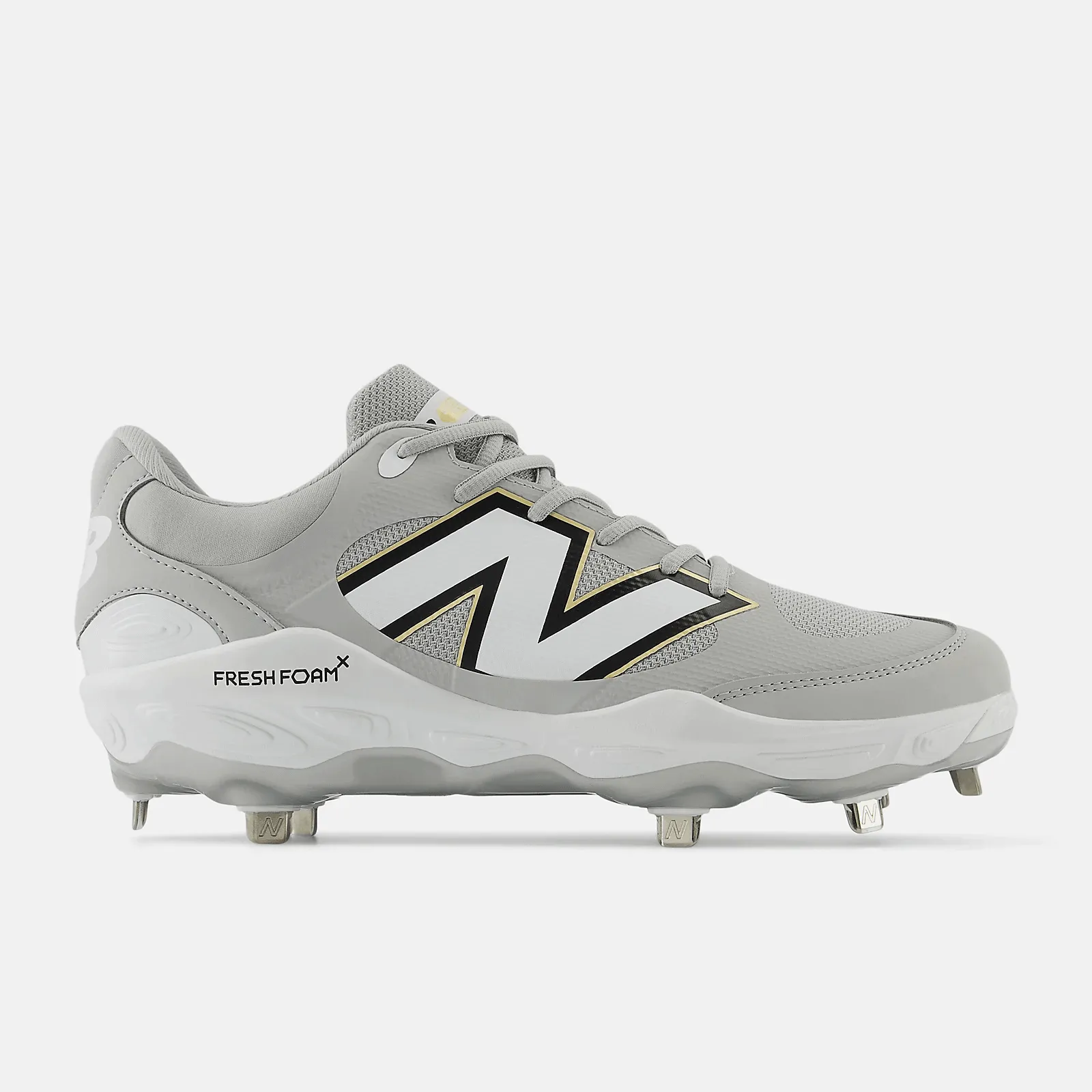 Flexible New Balance Men's Fresh Foam X 3000 v7 Metal Baseball Cleats - Raincloud - L3000TG7