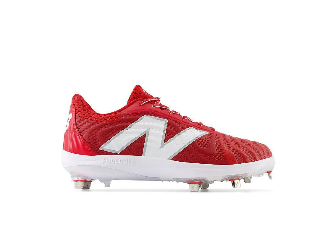 New Balance Men's FuelCell 4040 V7 Metal Baseball Cleats - Team Red / White - L4040TR7 Combat Look Cold Ready