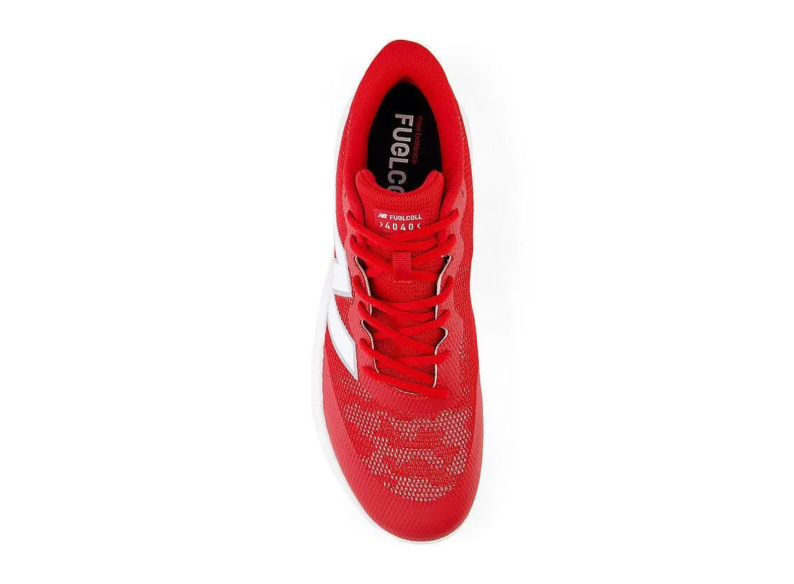 New Balance Men's FuelCell 4040 V7 Turf Baseball Shoes - Team Red / White - T4040TR7 Daily Wear Machine washable