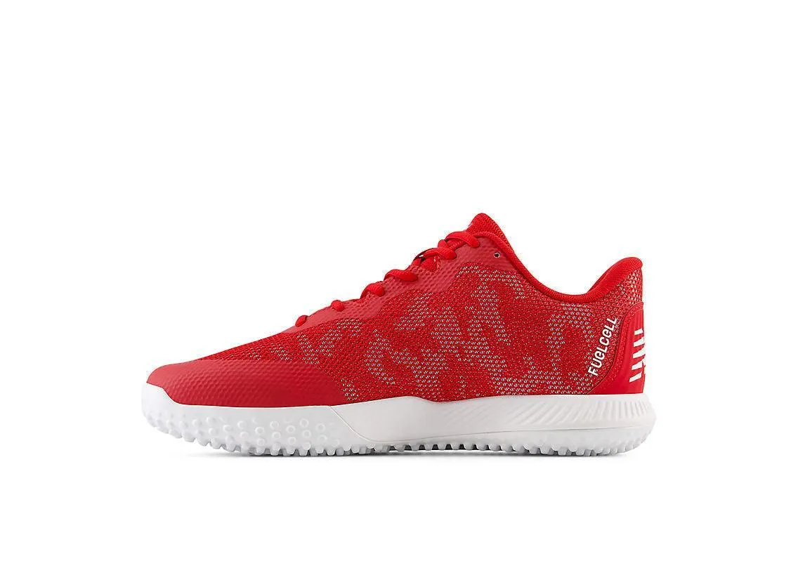 Functional And Fashionable Durable Design New Balance Men's FuelCell 4040 V7 Turf Baseball Shoes - Team Red / White - T4040TR7