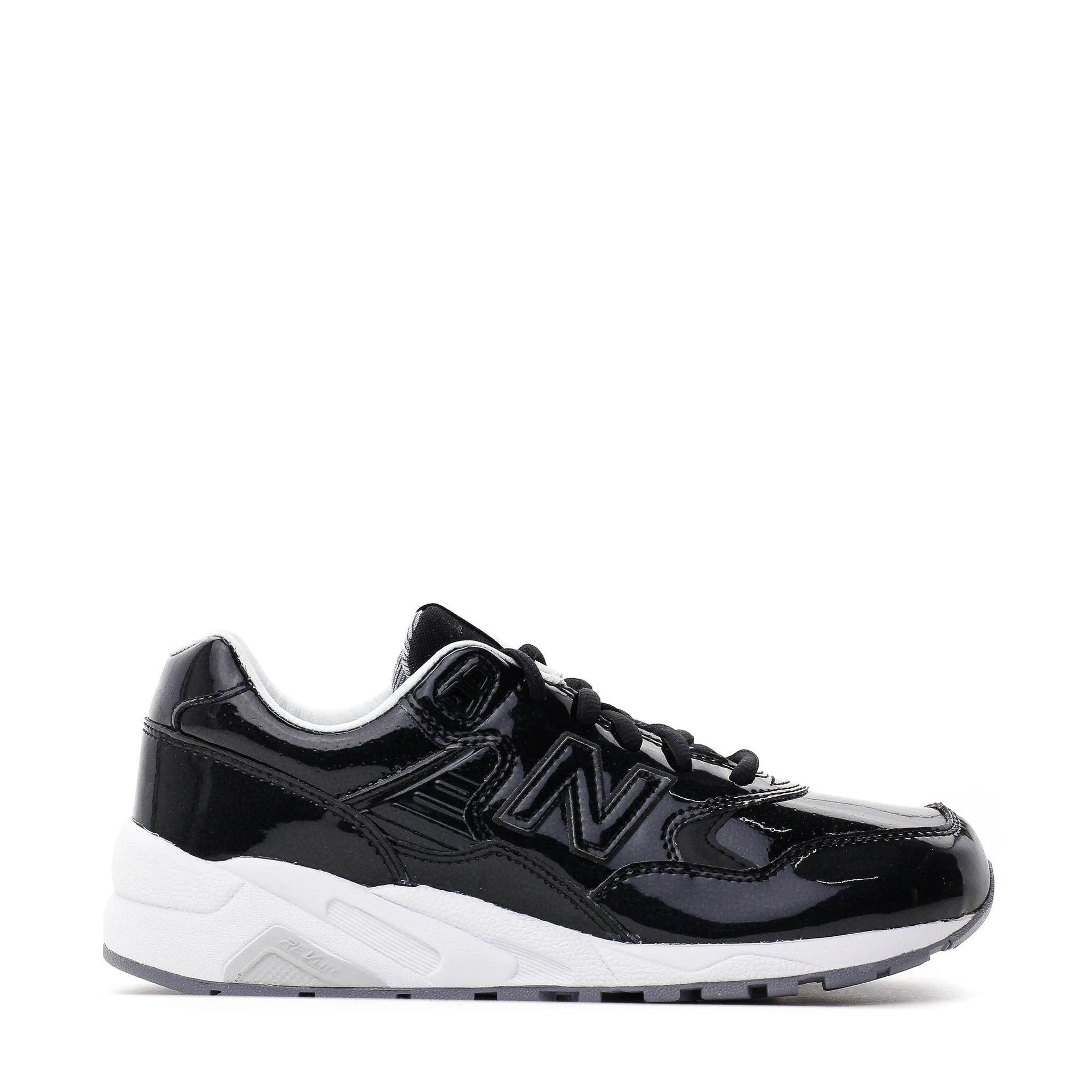 walking tool NEW BALANCE REVLITE WOMEN PATENT LEATHER BLACK SILVER WRT580MT