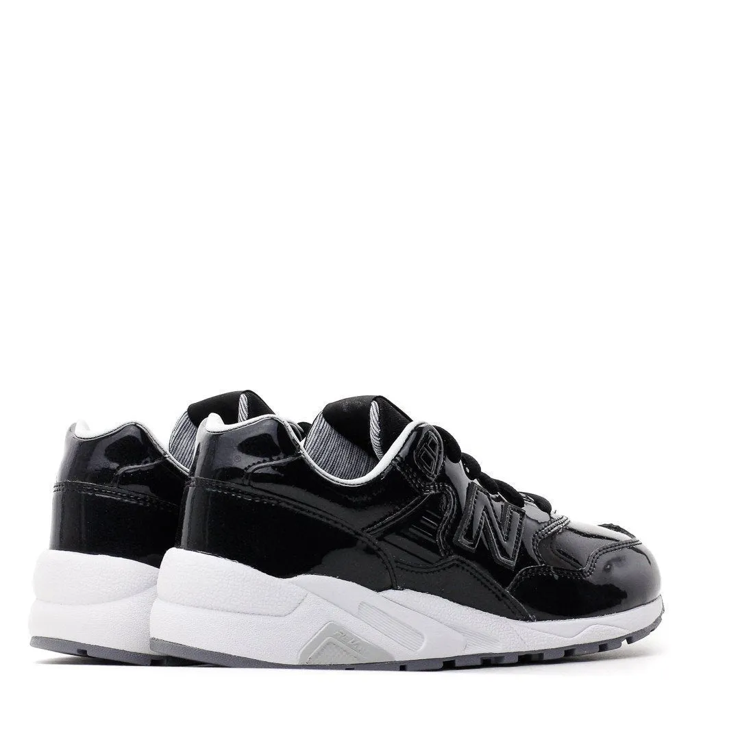 NEW BALANCE REVLITE WOMEN PATENT LEATHER BLACK SILVER WRT580MT running for coordination heel - cup running shoes