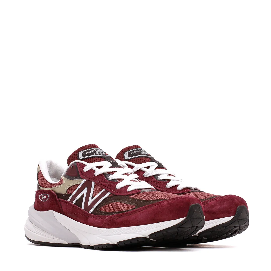 running shoes with air cushion New Balance Unisex 990v6 Burgundy Made In USA U990BT6