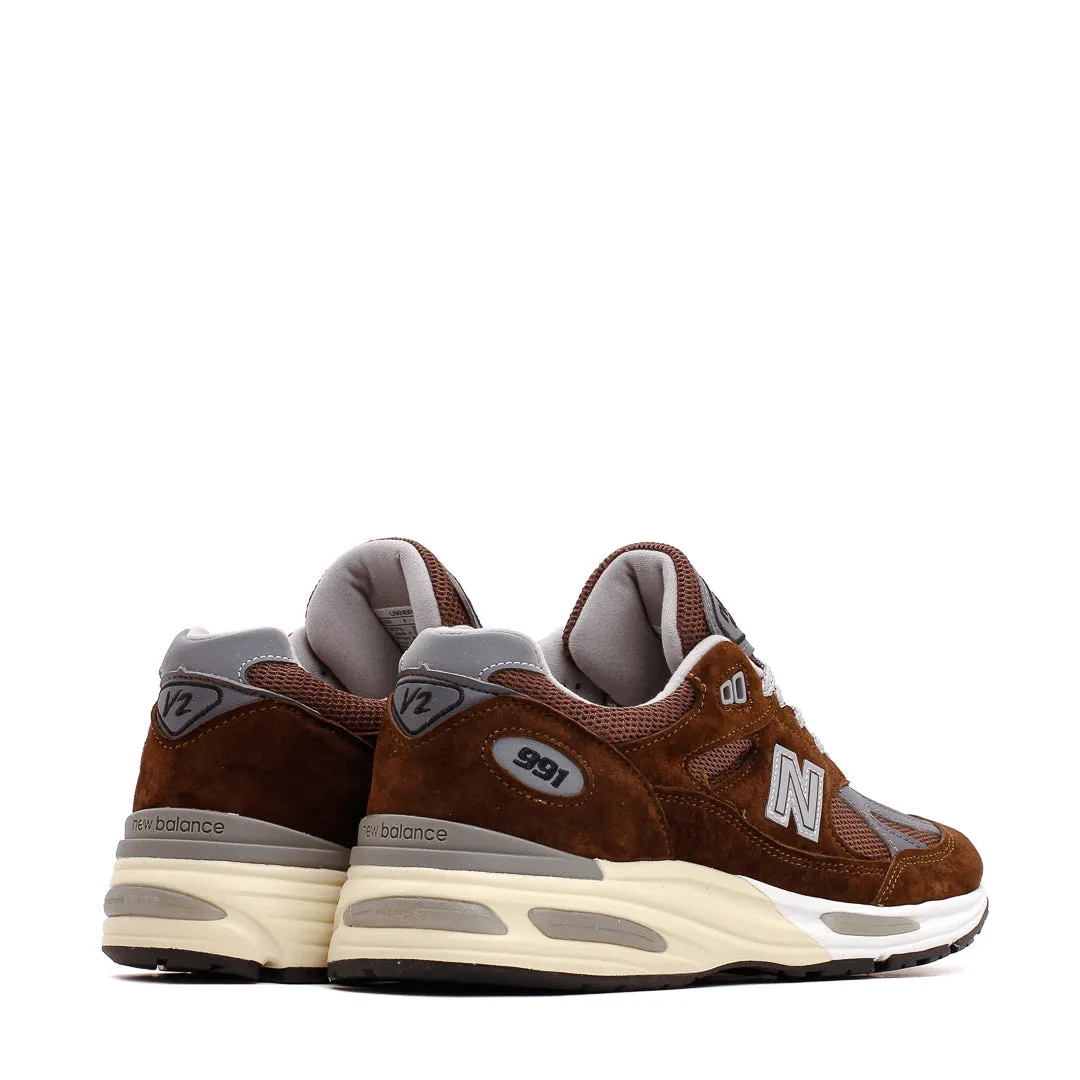 New Balance Unisex Made in UK 991v2 Pinecone U991BR2 Elastic laces