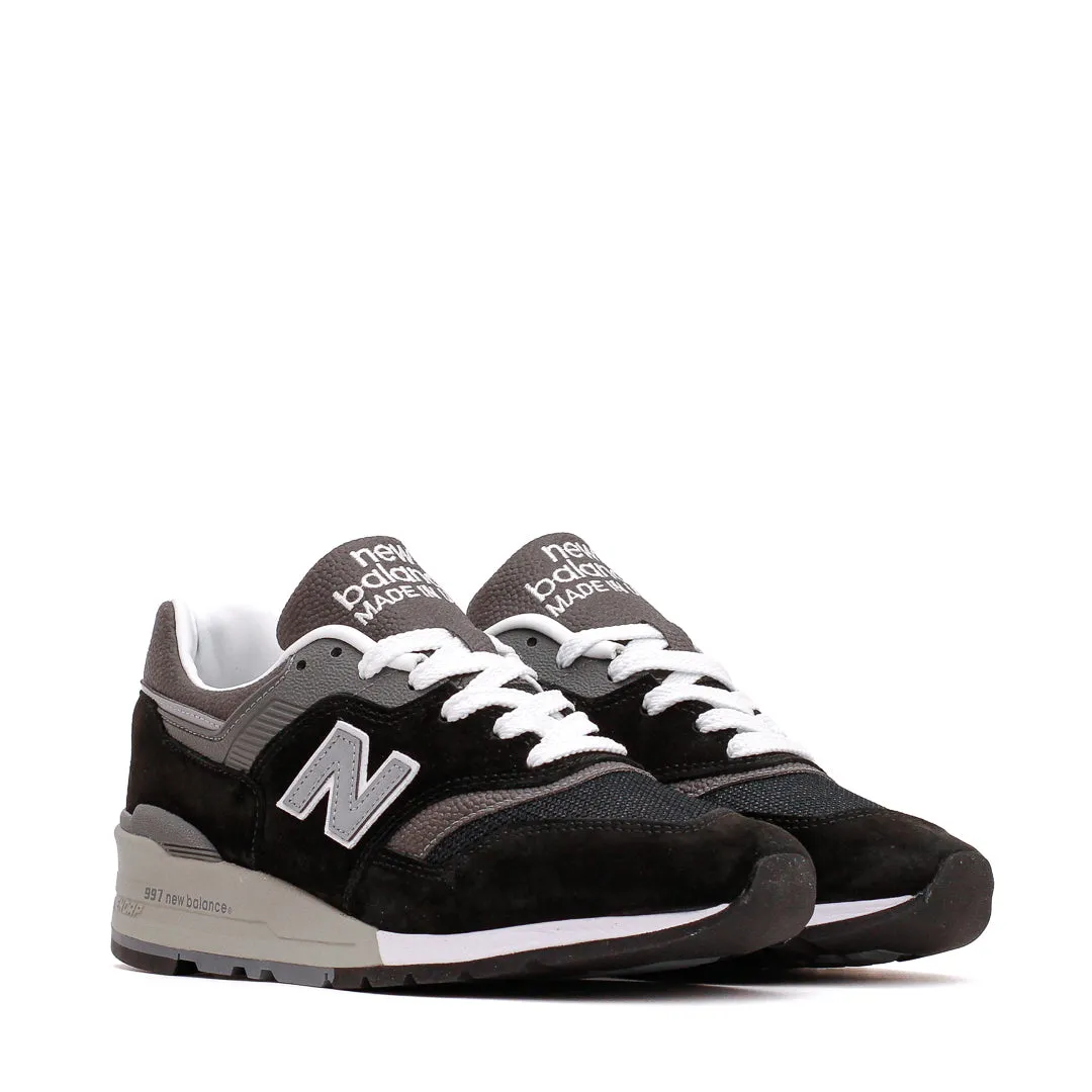 ventilated upper running shoes loops New Balance Unisex Made in USA 997 Black U997BK