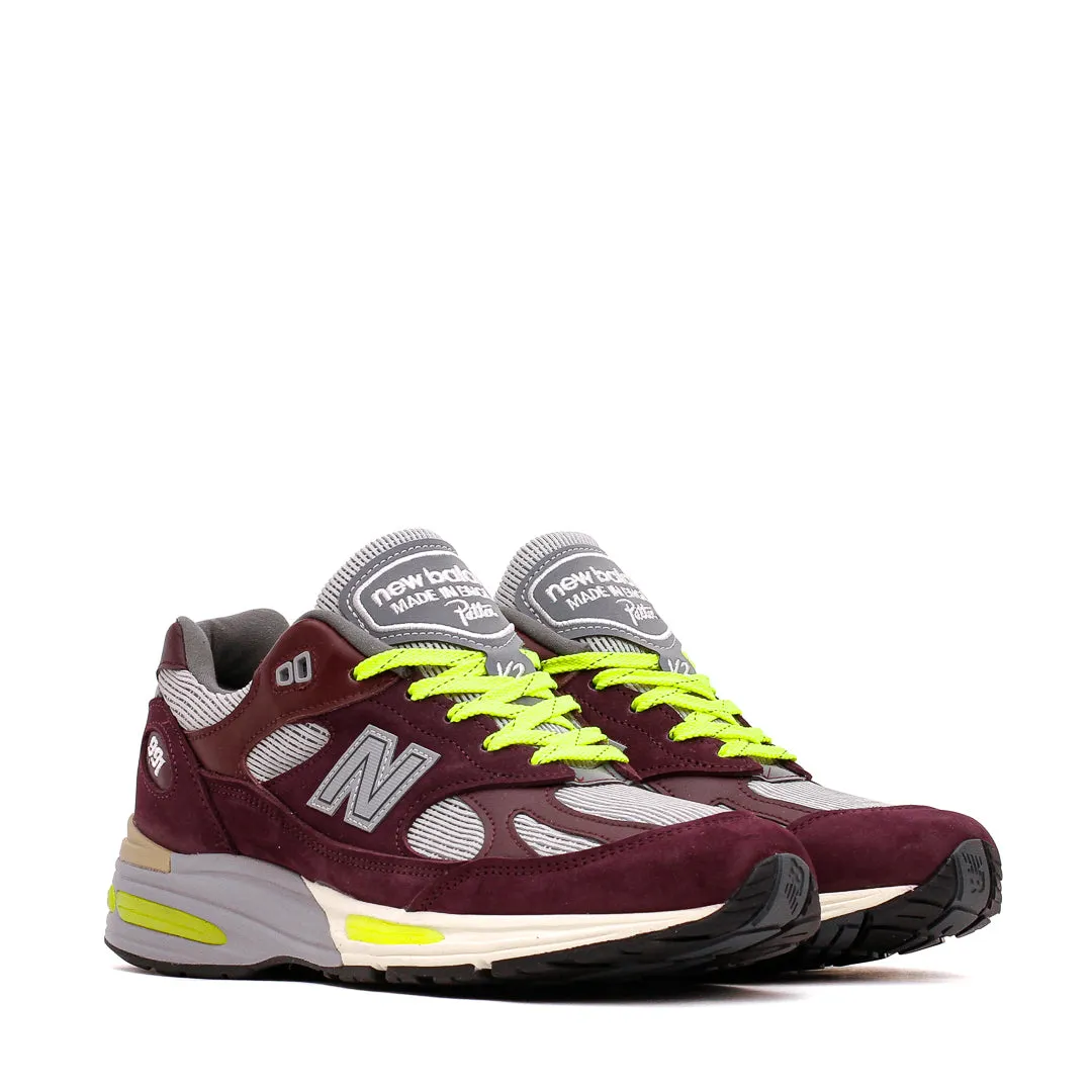 running in a movable bridge area shoes New Balance Unisex x Patta 991v2 Pickled Beet Made In UK U991PD2