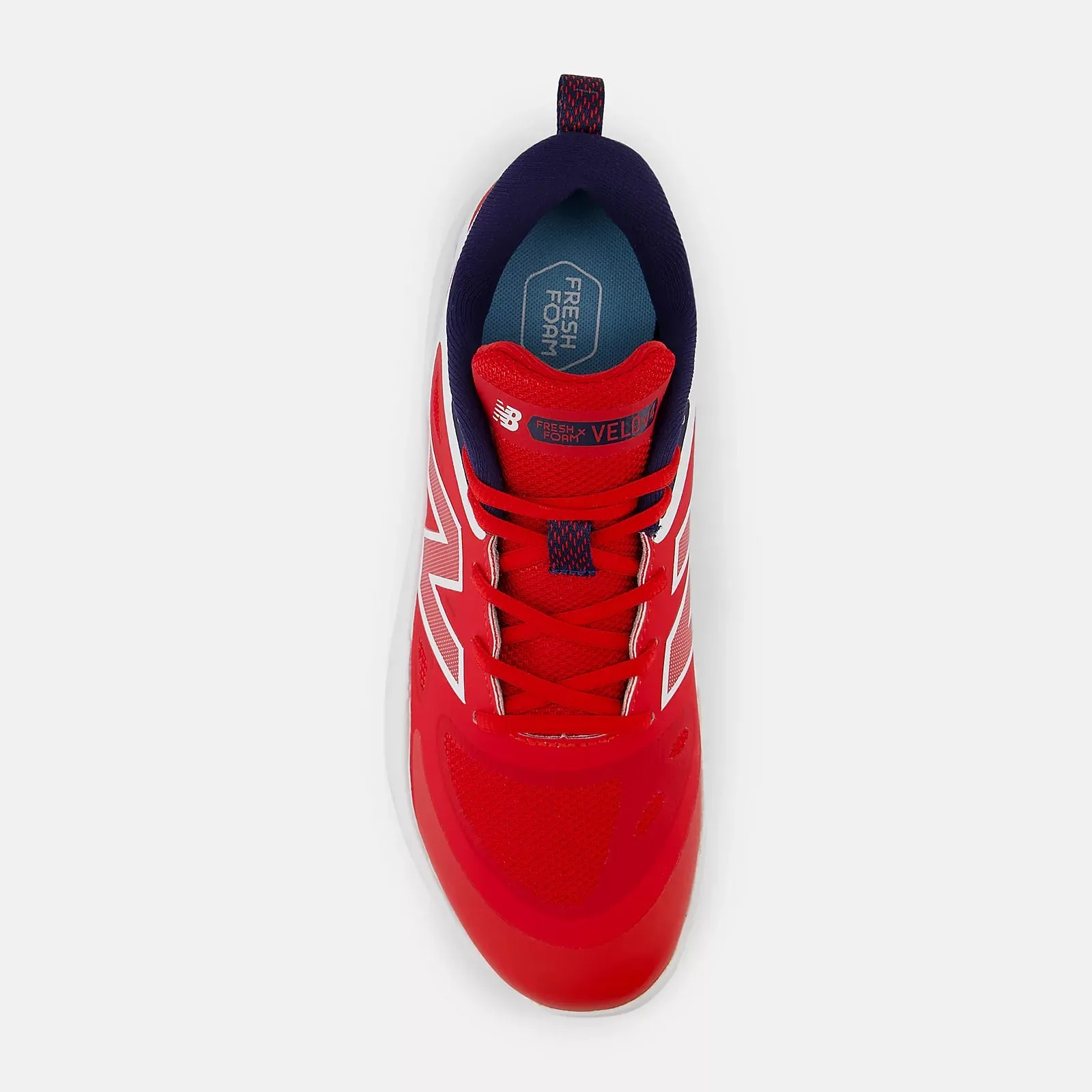 New Balance Women's Fresh Foam x Velo v4 Turf-Trainer Softball Shoes - Red/White/Navy STVELOU4 Removable