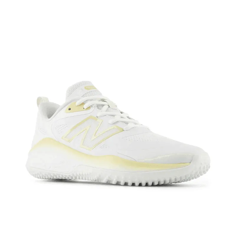 Quick Move Snowy Environment New Balance Women's Fresh Foam x Velo v4 Turf-Trainer Softball Shoes - White/Gold STVELOC4