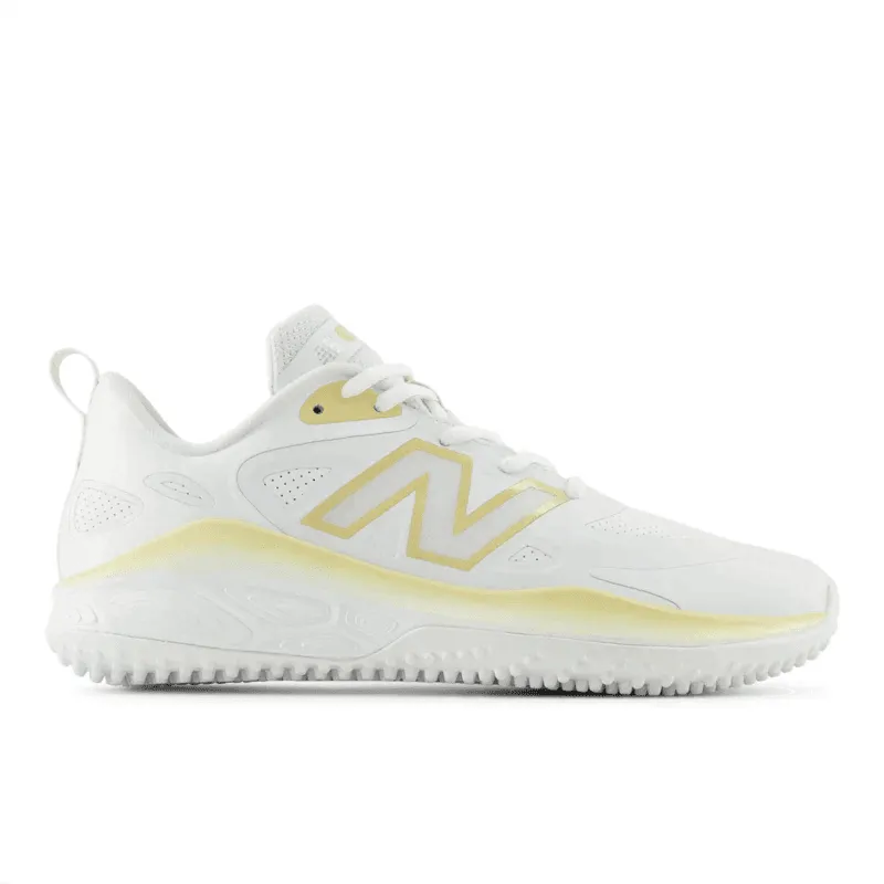 Ergonomic Design New Balance Women's Fresh Foam x Velo v4 Turf-Trainer Softball Shoes - White/Gold STVELOC4