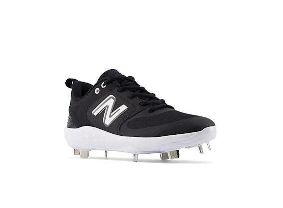 New Balance Women's VELO v3 Metal Fastpitch Softball Cleats - Black with White - SMVELOK3 Secure Grip