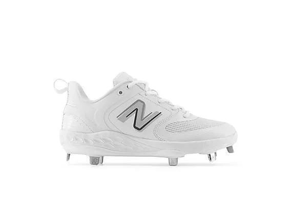 New Balance Women's VELO v3 Metal Fastpitch Softball Cleats - White with Rain Cloud - SMVELOW3 All-Purpose