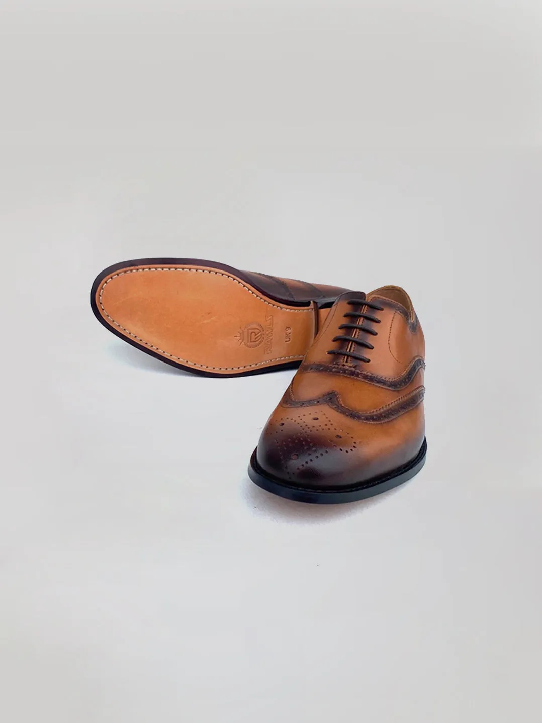 Nicholas Wingtip Oxford - Cognac Comfortable Footbed