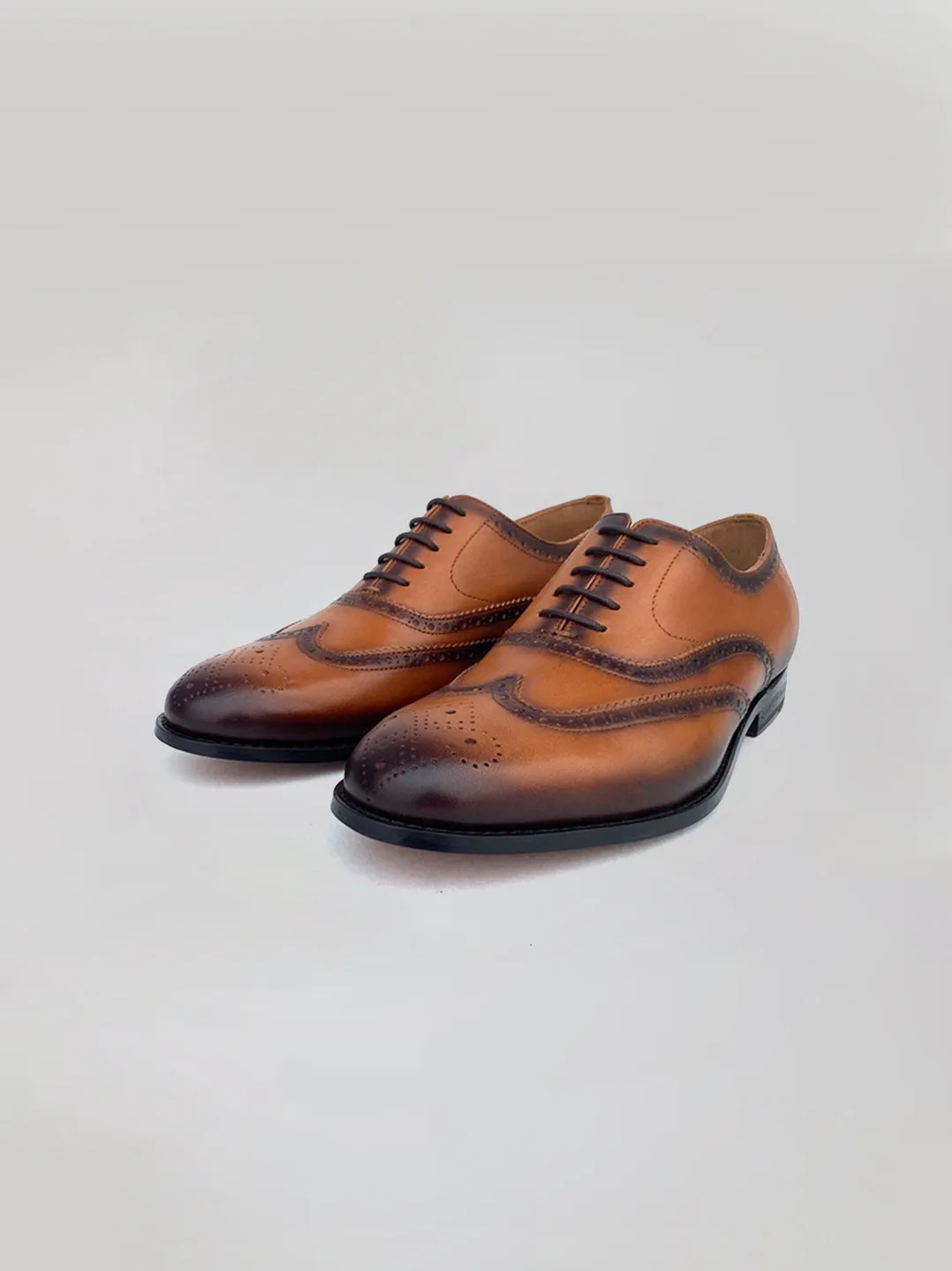 Nicholas Wingtip Oxford - Cognac Plain Toe Oxfords Soft Construction