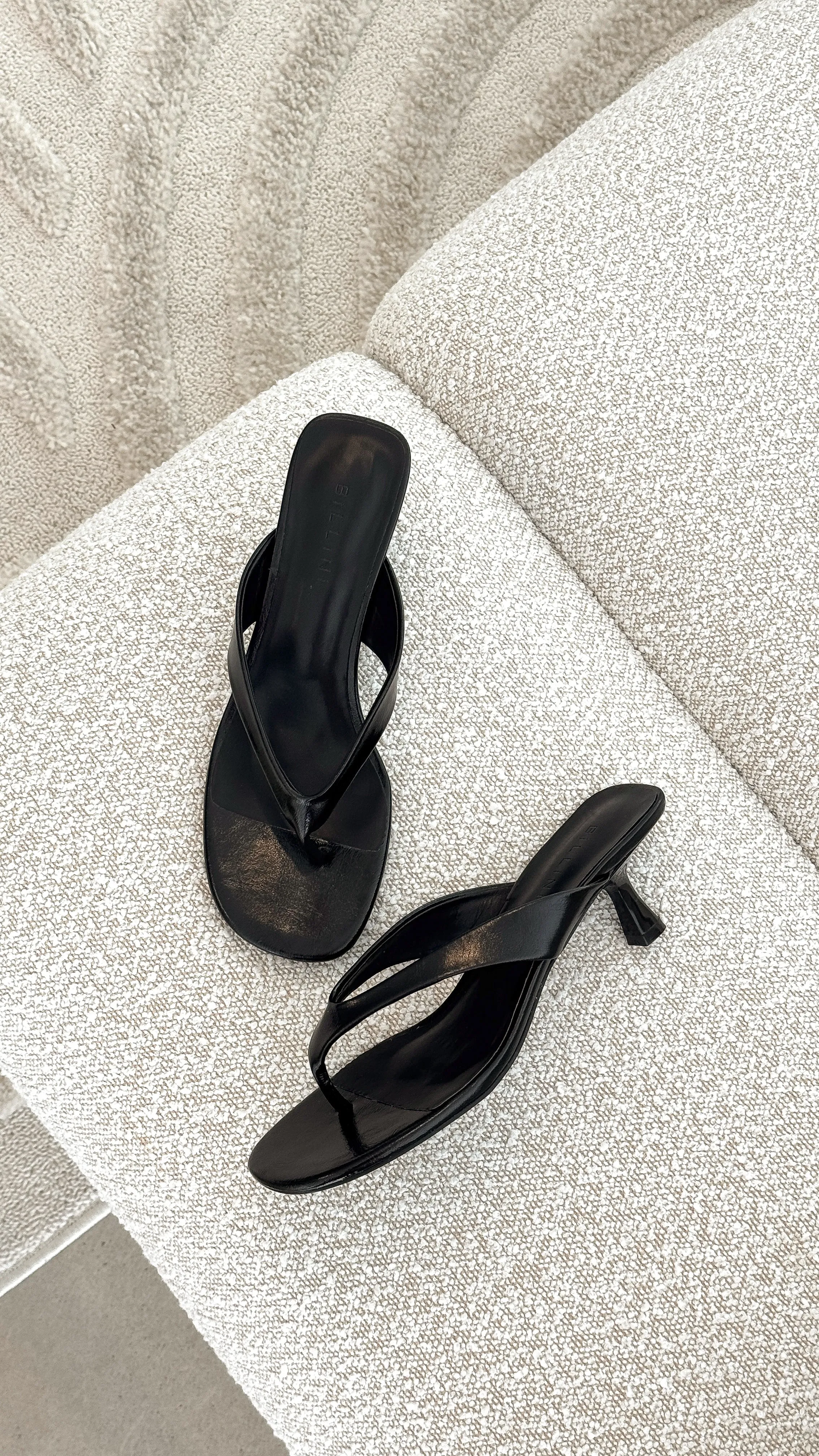 Office Appropriate Ankle Loop Niesha Heel - Black Shine