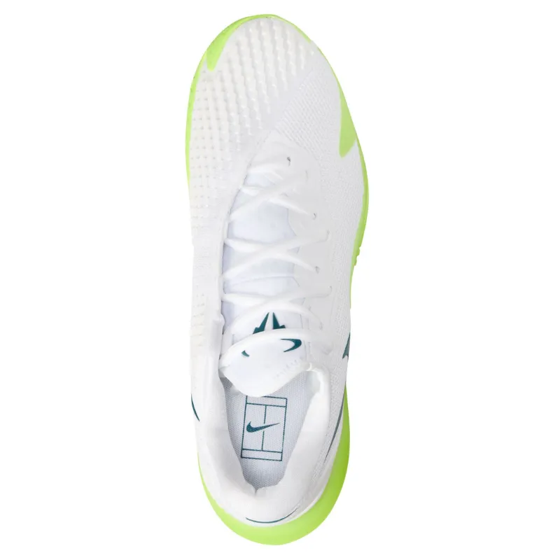 Nike Court Rafa Zoom Vapor Cage 4  Men Hard Court Tennis Shoes - White/Geode Teal-Volt Agility Drill