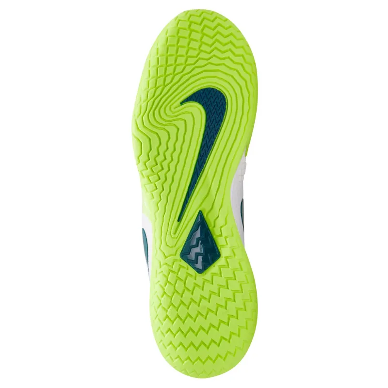 Nike Court Rafa Zoom Vapor Cage 4  Men Hard Court Tennis Shoes - White/Geode Teal-Volt Daily Wear