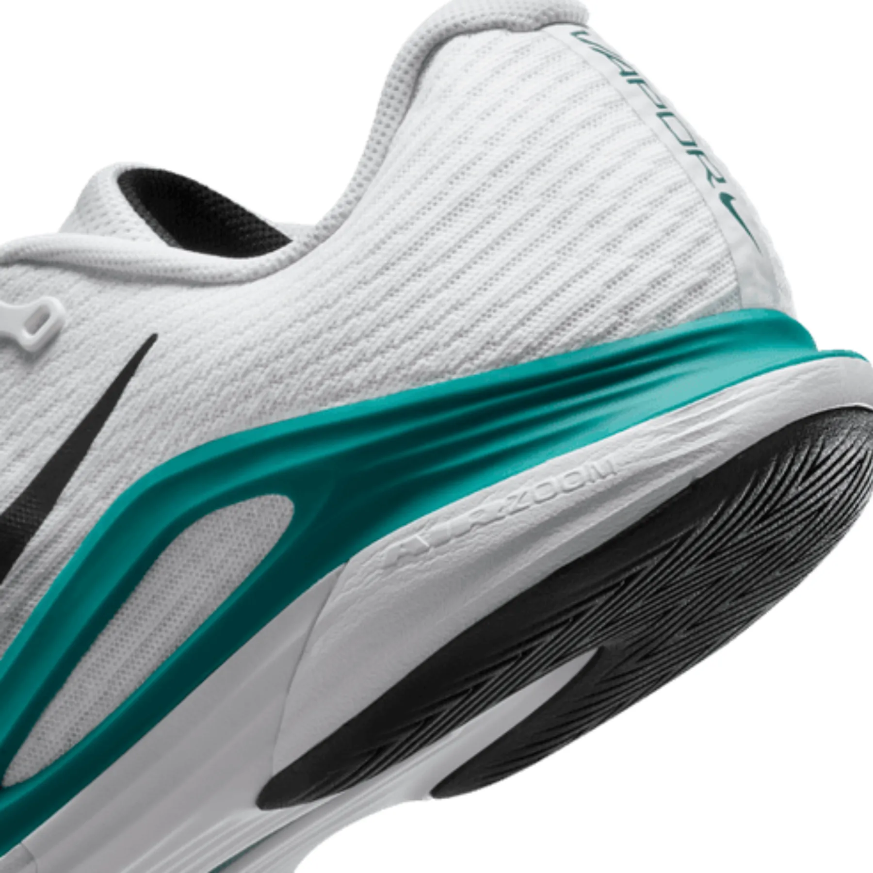 Nike Vapor 12 Mens Hard Court Tennis Shoes - White/Black Radiant Emerald Ergonomic Fit Sport Utility