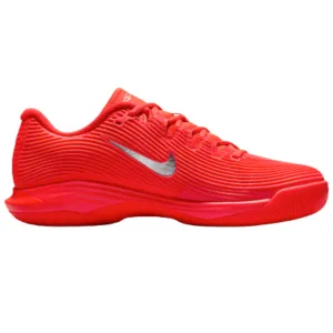 All weather Cushioned Nike Vapor 12 Premium Womens Hard Court Tennis Shoes - Bright Crimson/Metallic Silver