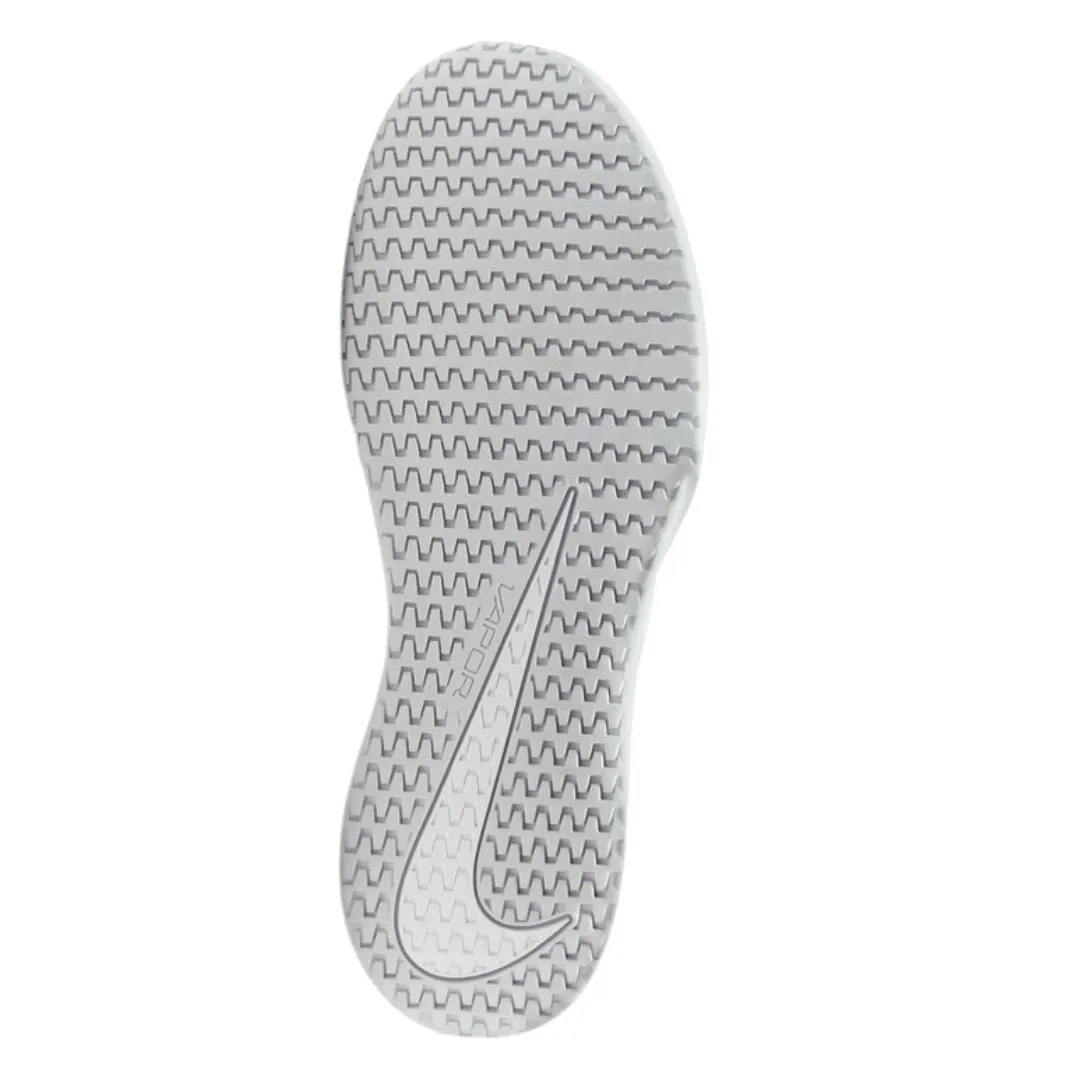 Nike Vapor Lite 2 HC Women Hard-Court Tennis Shoes - White/Metallic Silver-Pure Plantinum Long distance