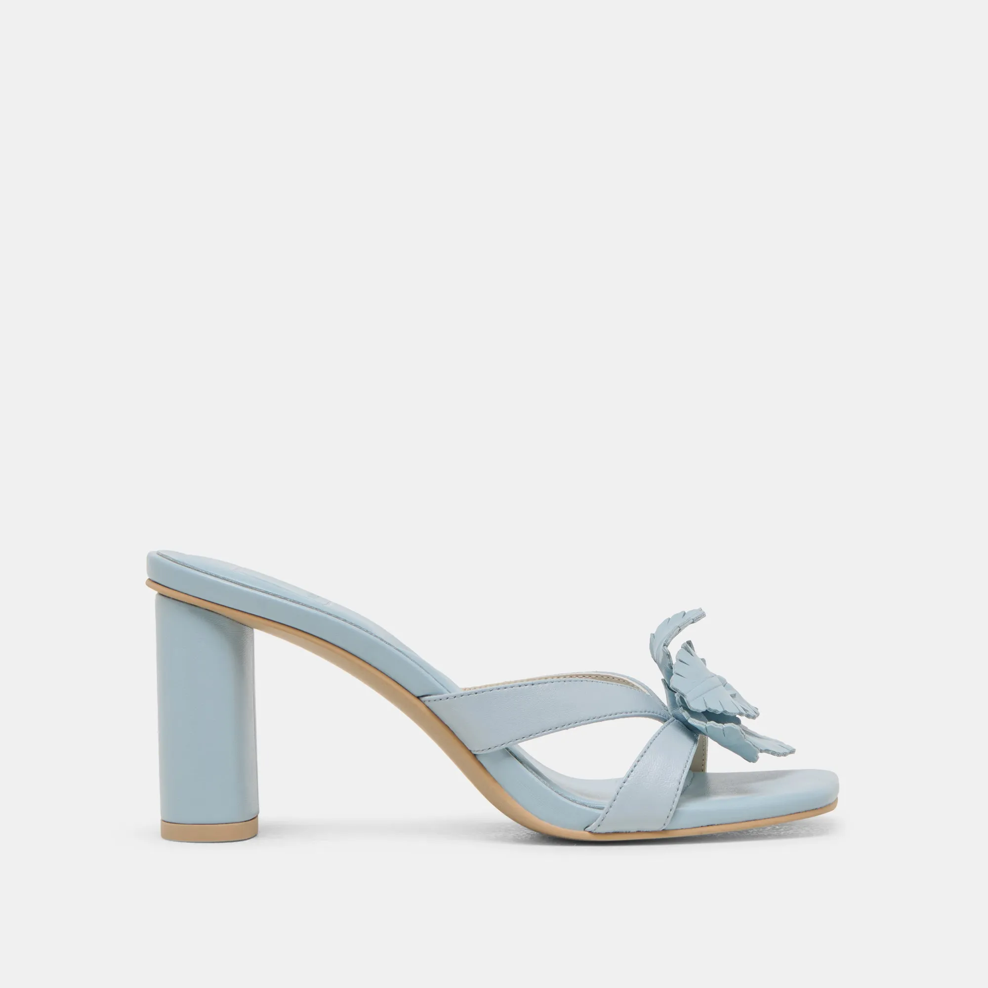NIKIL HEELS LIGHT BLUE LEATHER Chic Booties