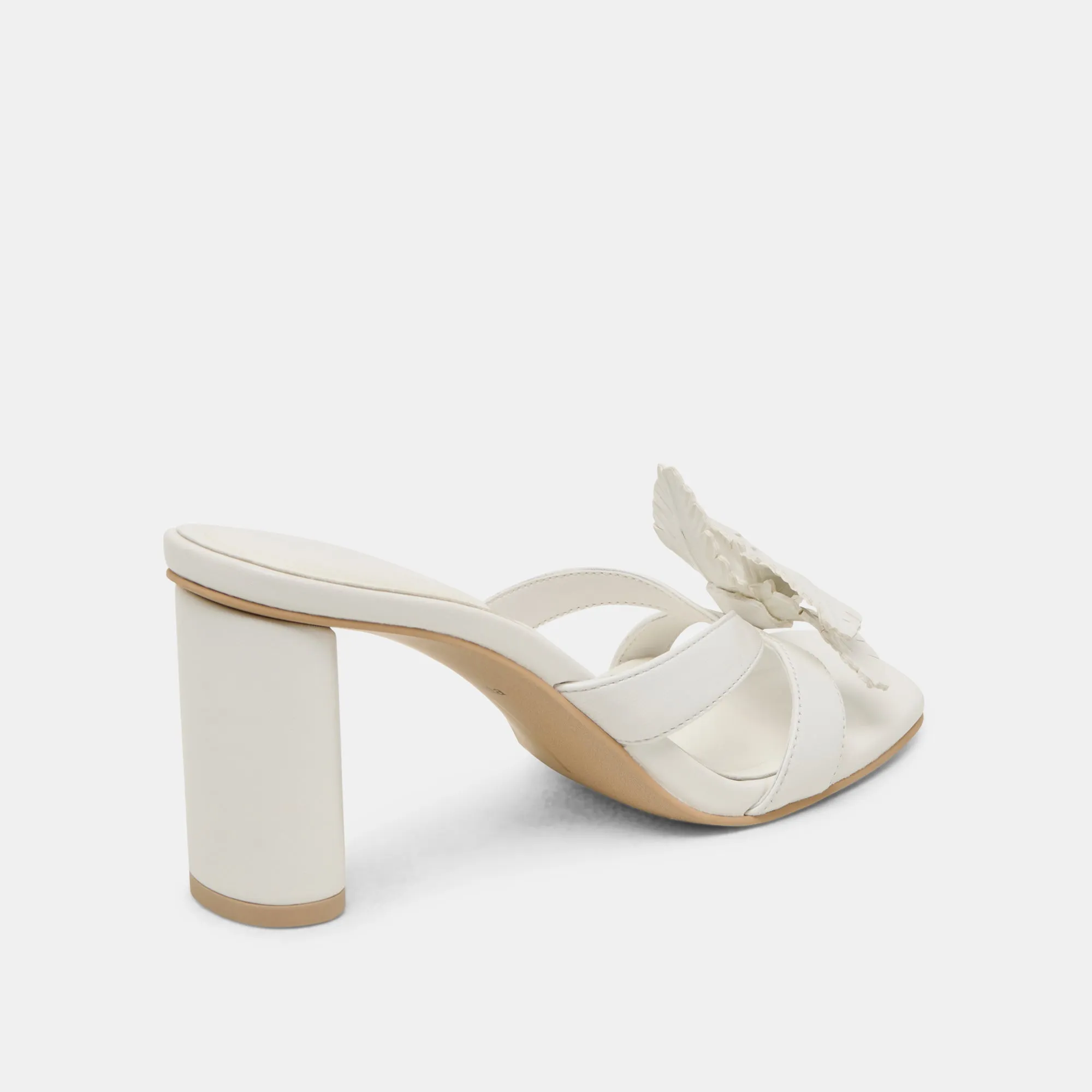 NIKIL HEELS WHITE LEATHER Comfy Footwear Classy Sandals