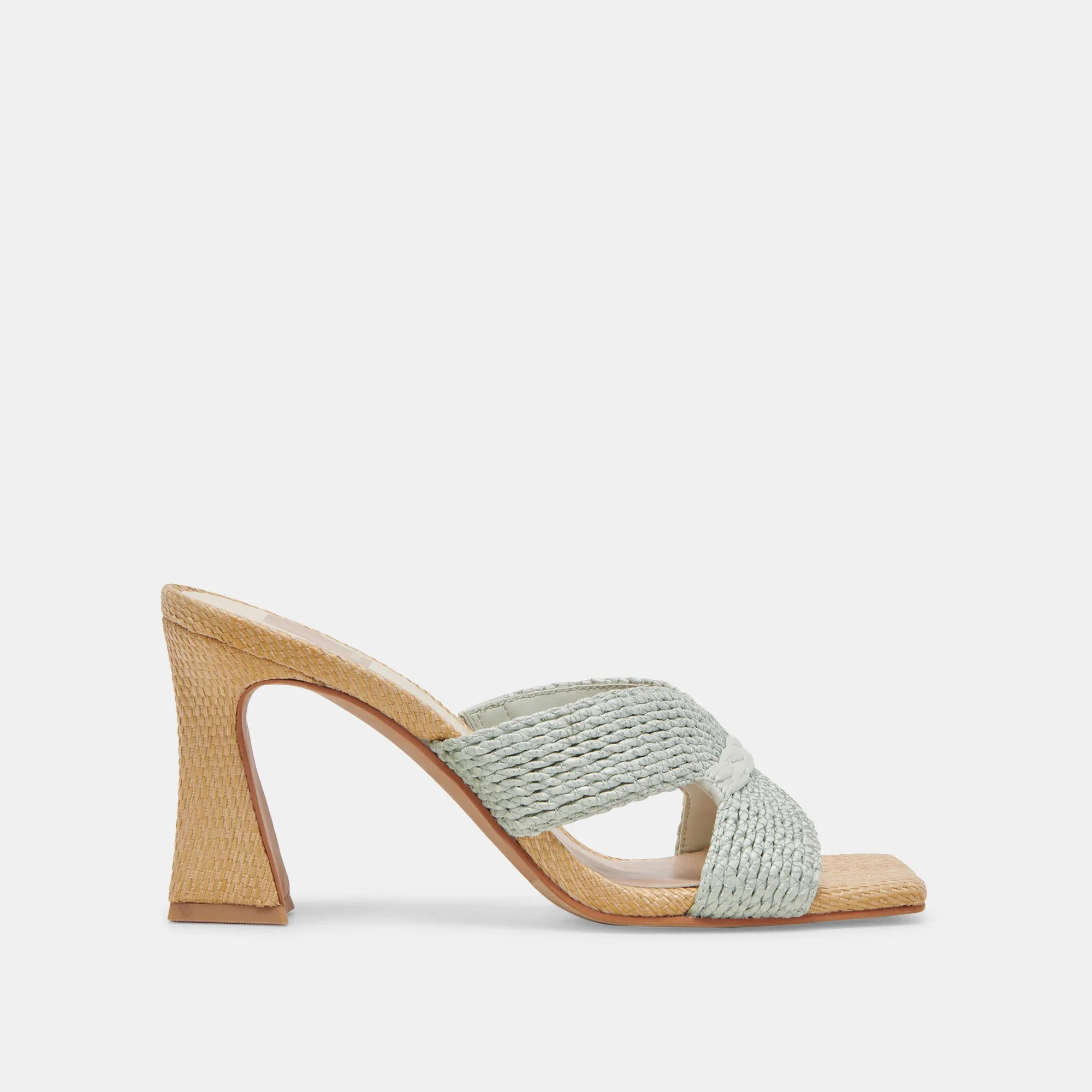 NITRO WIDE HEELS MINT RAFFIA Colorful High Heels Dressy Stilettos