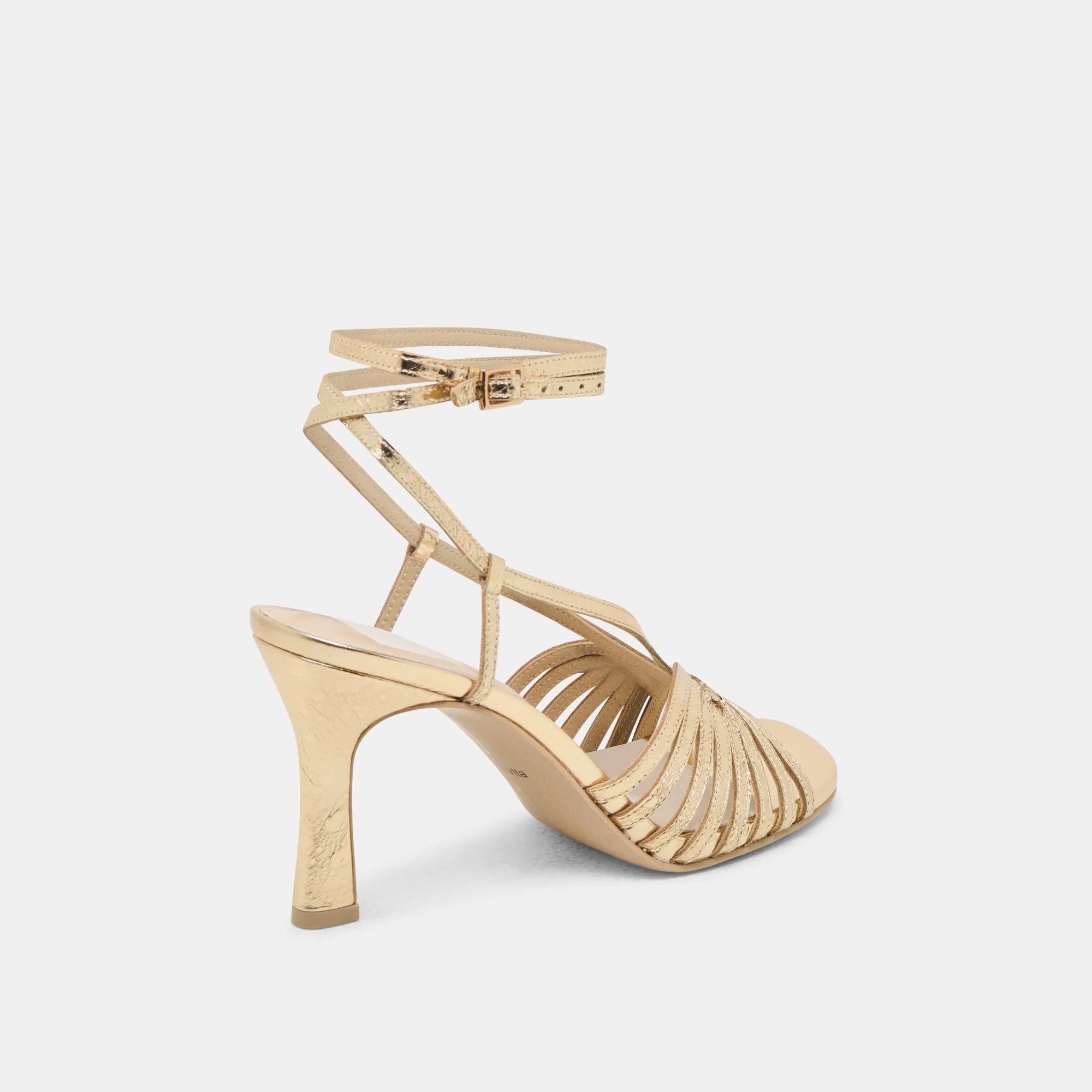 Strappy NIVANA HEELS GOLD DISTRESSED LEATHER