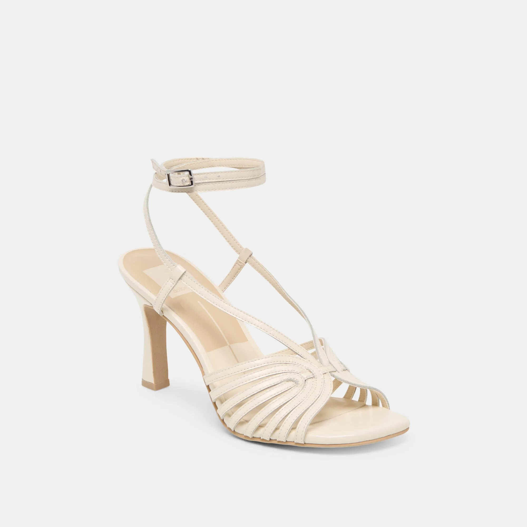 Anti Fatigue Natural Material NIVANA HEELS OFF WHITE CRINKLE PATENT
