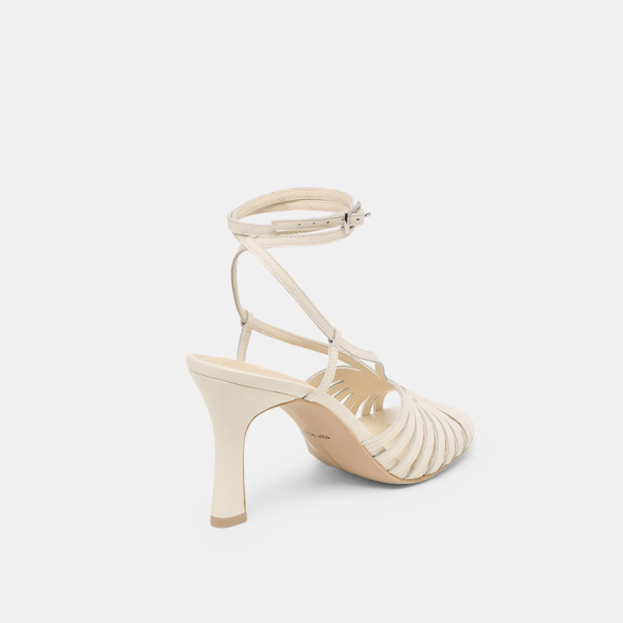 NIVANA HEELS OFF WHITE CRINKLE PATENT high heel sandals