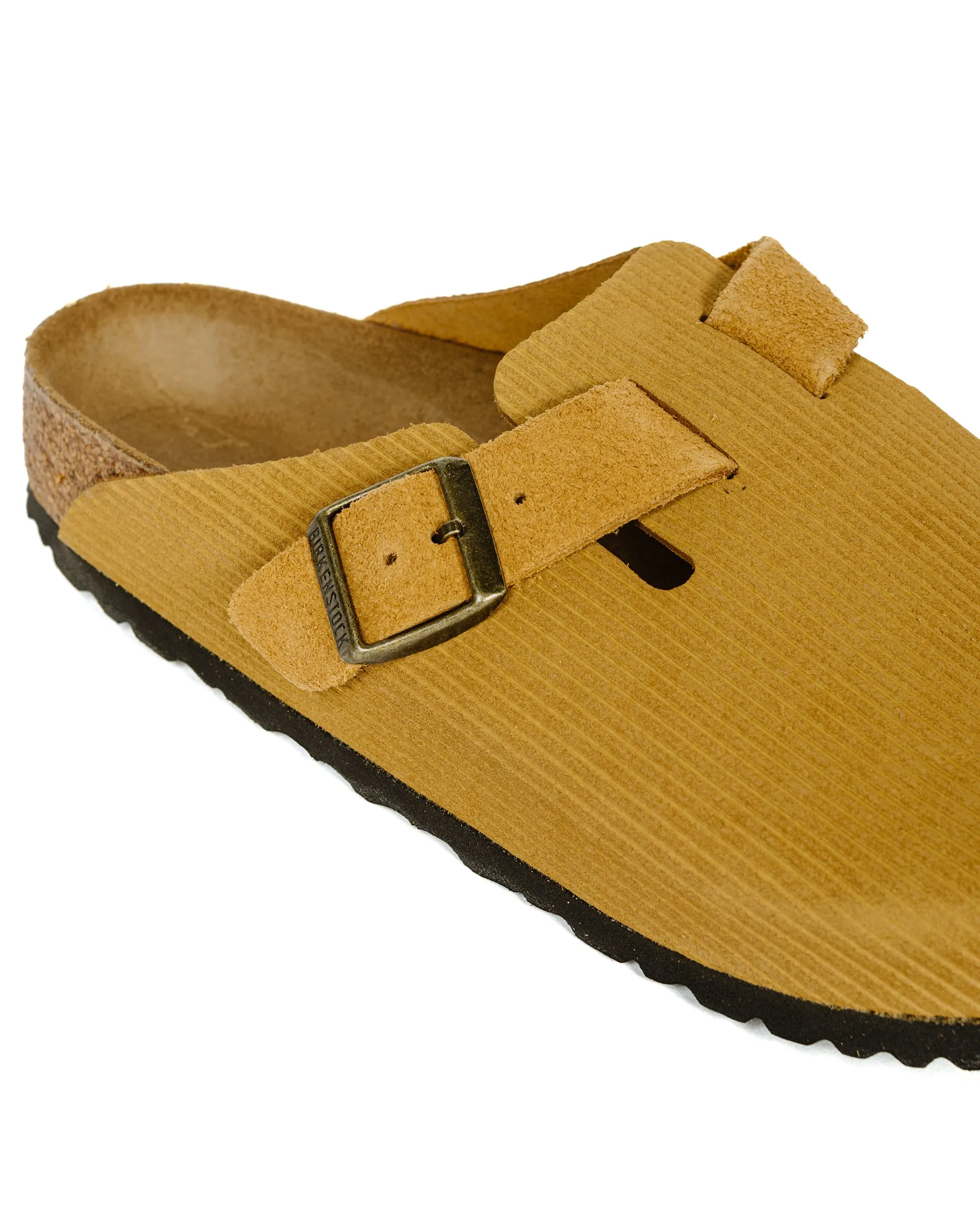 Birkenstock Boston Cork Brown Suede Corduroy Sunny Wear