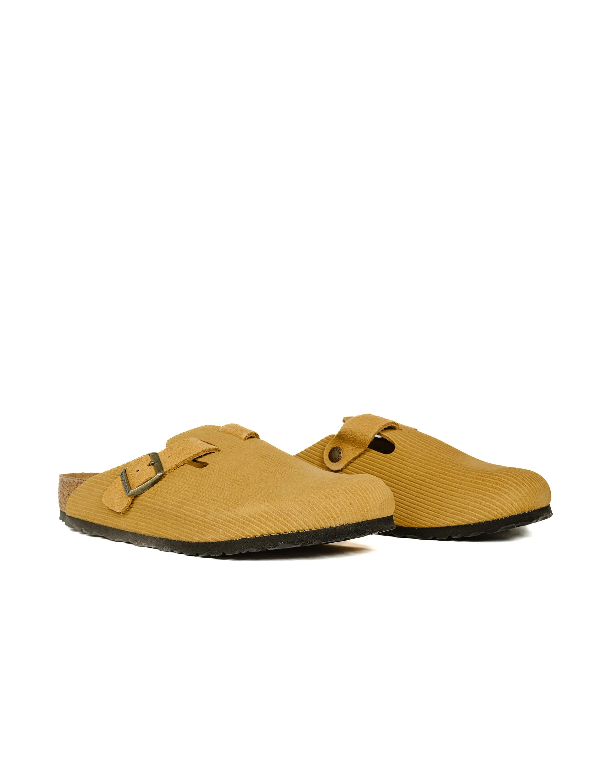Light Look Birkenstock Boston Cork Brown Suede Corduroy