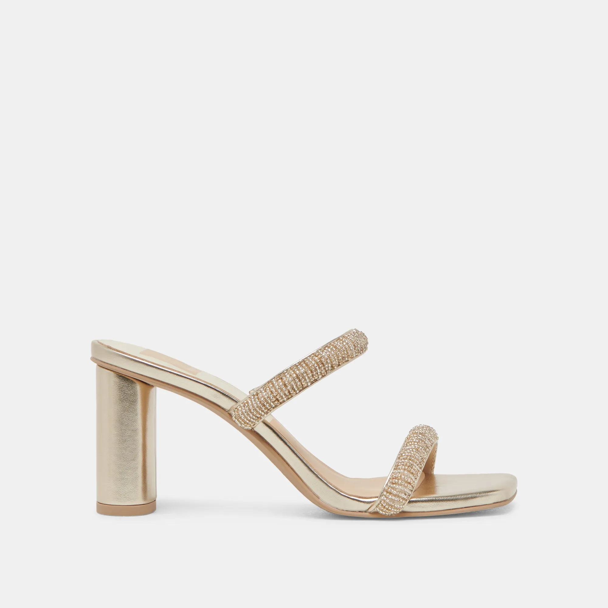 Bold Open Toe Heels NOLAH HEELS GOLD MULTI BEADS