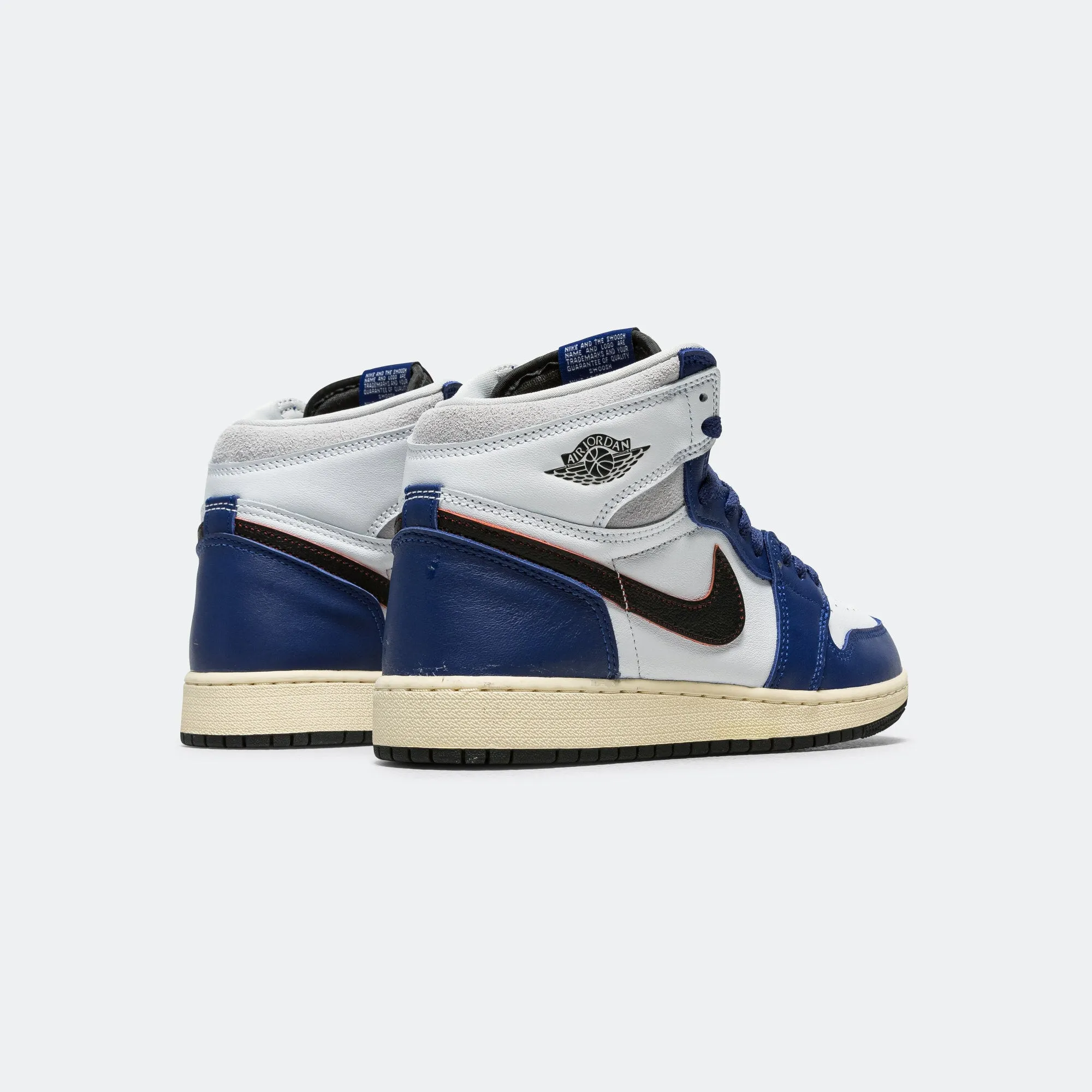 Air Jordan 1 High OG RMSTD (GS) - White/Black-Neutral Grey Casual Fit Built-In Lining
