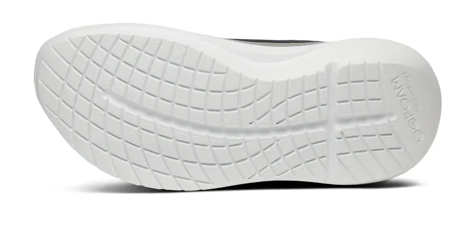 running in a ravine area shoes OOFOS OOMY STRIDE MEN'S BLACK/WHITE