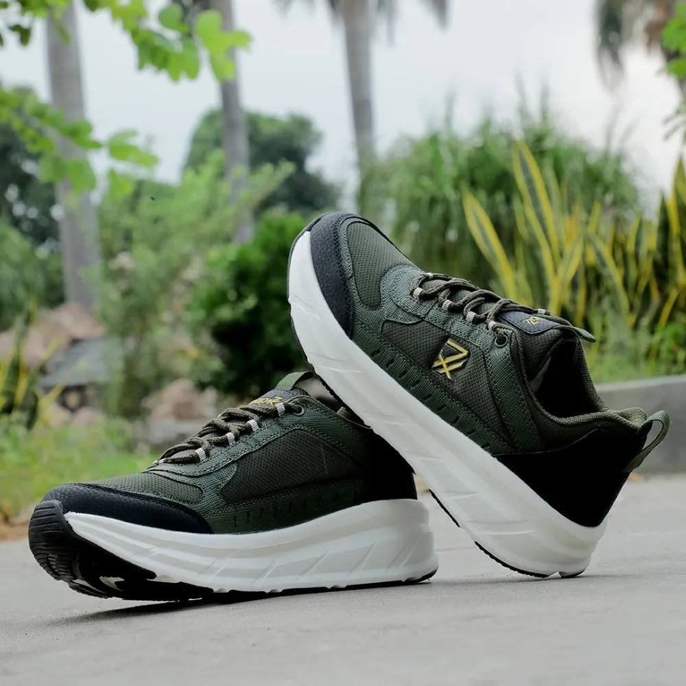 Leap7x Sports Olive Green Running Shoes For Mens MOUNT-E By Liberty Vibrant futuristic running option