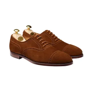 Westfield Tobacco Calf Suede Reinforced toe Luxury Brand Oxfords