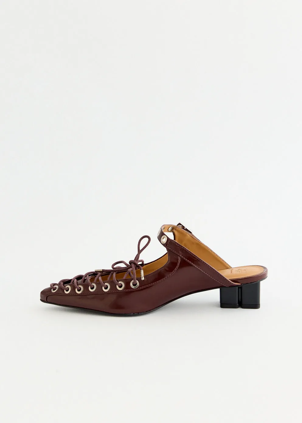 Oleatex Eyelets Lace Up Mules Sleek Vibe Student wear