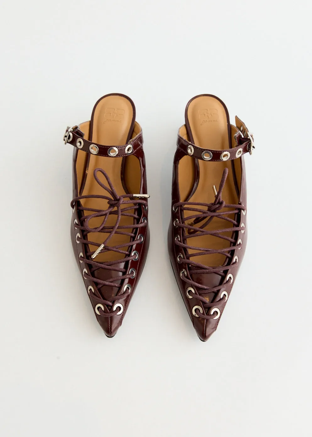 Fast Entry Oleatex Eyelets Lace Up Mules